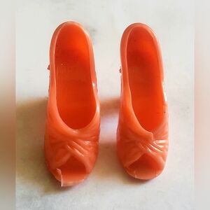 Vintage 12" Mego Cher Doll or Farrah Fawcett doll sandals coral orange
